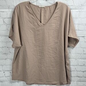 Entro V-neck Flowing Top, Shirt, XXL, Nude Pink  BG